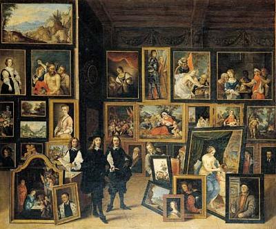 La Vista del Archidque Leopoldo Guillermo a su gabinete de pinturas.,    David Teniers